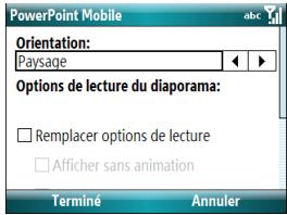 PALM TREO 500 - Configuration des options de lecture de représentations - 1