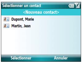 PALM TREO 500 - Ajout d'un contact depuis un message e-mail - 1
