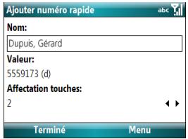 PALM TREO 500 - Réception de numéros rapides - 1