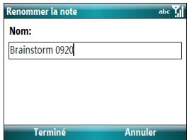 PALM TREO 500 - Attribution d'un nouveau nom à une note vocale - 1