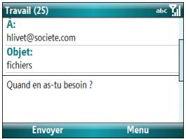 PALM TREO 500 - Création et envoi d'un e-mail - 1