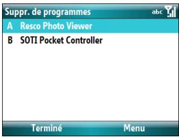 PALM TREO 500 - Déinstallation d'applications - 1