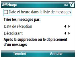 PALM TREO 500 - Personnalisation de vos paramètres de messagerie électronique - 1