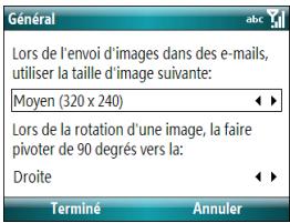 PALM TREO 500 - Personnalisation des paramètres de votre appareil photo - 1