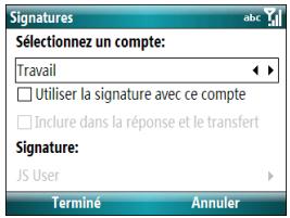 PALM TREO 500 - Ajout d'une signature à vos messages - 1