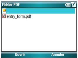 PALM TREO 500 - Ouverture d'un fichier - 1