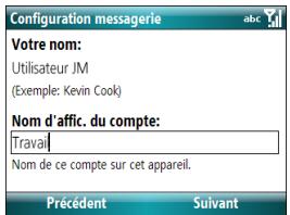 PALM TREO 500 - Définition d'un compte pop/imap : autres fournisseurs de services de messagerie électronique - 3