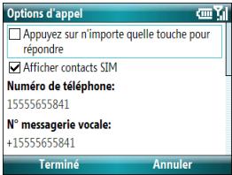 PALM TREO 500 - Définition d'autres options d'appoint - 1
