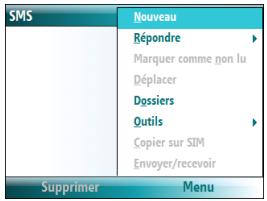 PALM TREO 500 - Sélection d'éléments de menu - 1