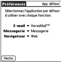 PALM TREO 650 ORANGE - Définition des applications par défaut - 1