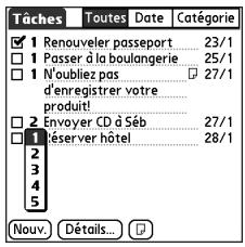 PALM TREO 650 ORANGE - Définition de la priorité de la tâche, de l'échéance et autres détails - 2