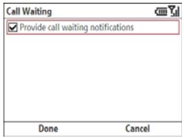 PALM TREO 500V VODAFONE - Setting call waiting notification - 1