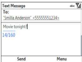 PALM TREO 500V VODAFONE - Creating and sending a text message - 1