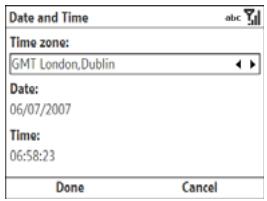 PALM TREO 500V VODAFONE - Setting the date and time - 1