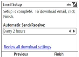PALM TREO 500V VODAFONE - Setting up a POP/IMAP account: Other email providers - 5