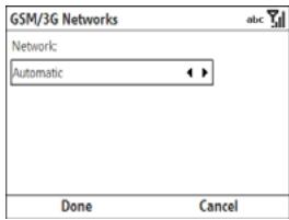 PALM TREO 500V VODAFONE - Manually selecting your wireless band - 1