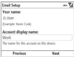 PALM TREO 500V VODAFONE - Setting up a POP/IMAP account: Other email providers - 3