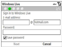 PALM TREO 500V VODAFONE - Setting up Windows Live Mail - 2