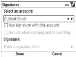 PALM TREO 500V VODAFONE - Adding a signature to your messages - 1
