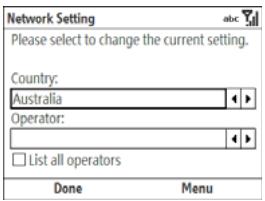 PALM TREO 500V VODAFONE - Changing your network connection - 1