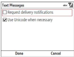 PALM TREO 500V VODAFONE - Customising text message settings - 1
