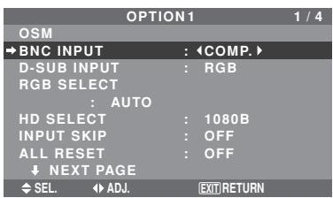 NEC 42XM5 - Setting the BNC input connector type - 1
