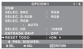 NEC 42XM5 - Preajuste a los valores por defecto - 1