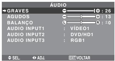 NEC 42XM5 - Ajustar os agudos, graves e o balanco direito/esquerdo da seleção de entrada de录音 - 1