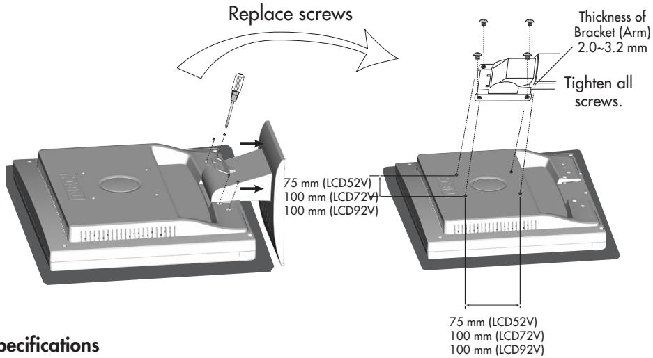 NEC LCD52V - Connecting a Flexible Arm - 1
