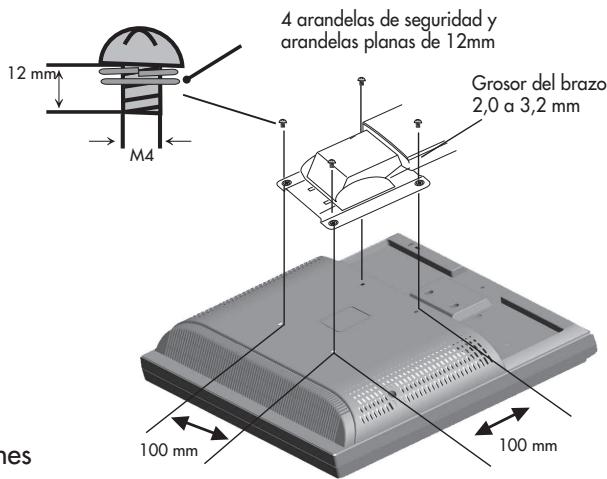 NEC LCD73VXM - Cómo conectar un brazo flexible - 1