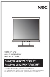 NEC LCD73VXM - FCC Information - 4