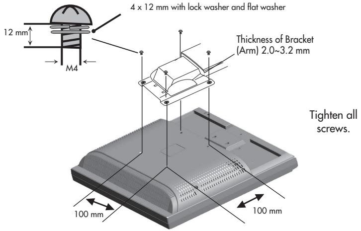 NEC LCD73VXM - Connecting a Flexible Arm - 1