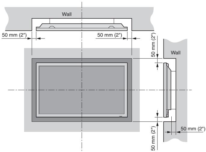 NEC PX-50XM6A - Ventilation Requirements for enclosure mounting - 1