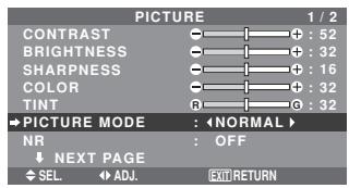 NEC PX-50XM6A - Setting the picture mode according to the brightness of the room - 1