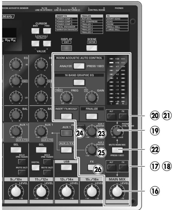 EDIROL M-16DX - Bouton USB (canaux 13/14) - 1