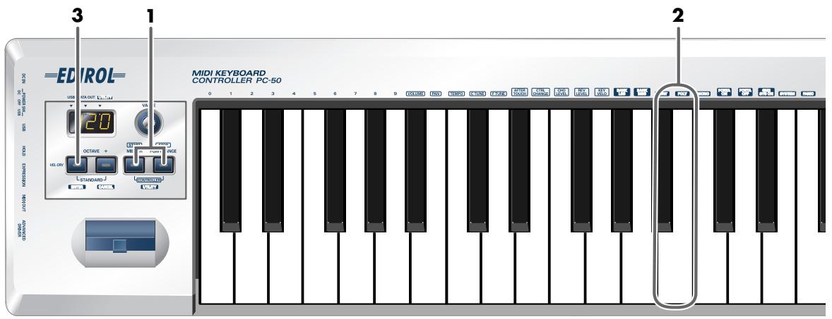 EDIROL PC-50 - Envoi d'un message poly mode on - 1