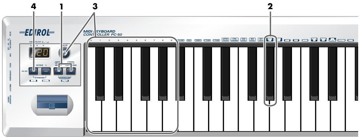 EDIROL PC-50 - Envoi d'un message bank select LSB - 1