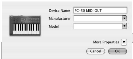 EDIROL PC-50 - Paramétrage mac OS - 2