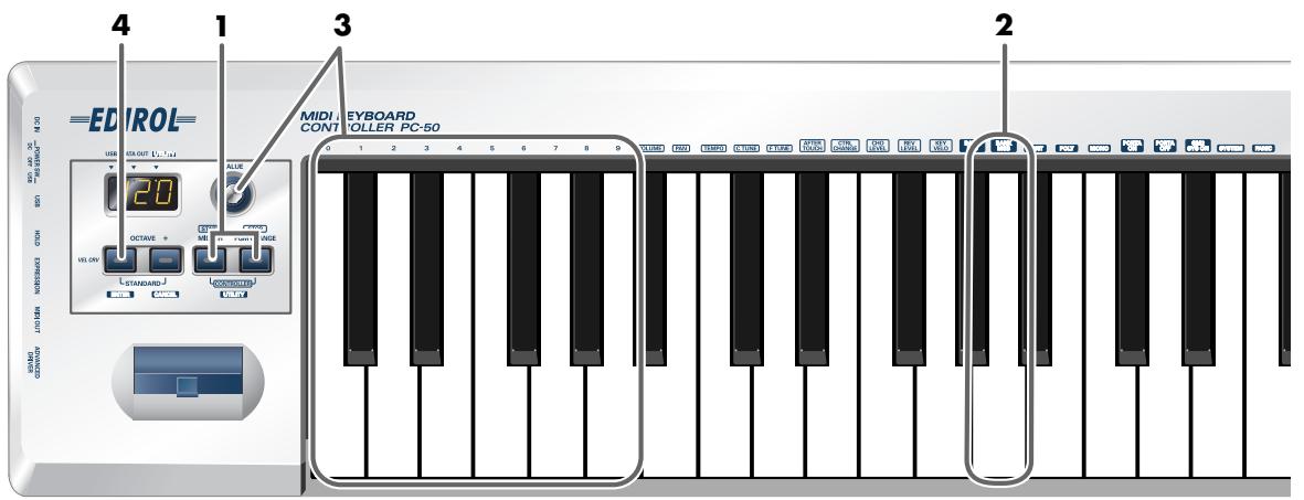 EDIROL PC-50 - Envoi d'un message bank select MSB - 1