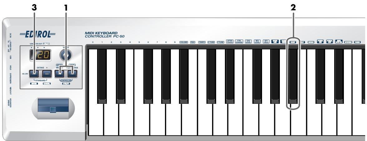 EDIROL PC-50 - Poursuite de la lecture - envoi du message continue - 1