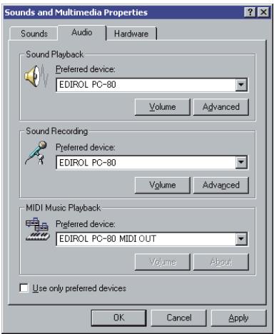 EDIROL PC-80 - Windows 2000 - 1