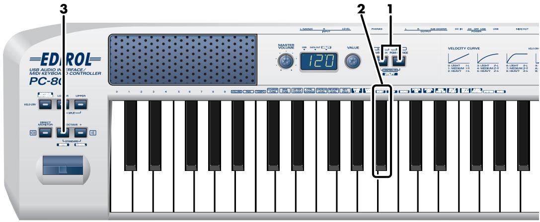 EDIROL PC-80 - Poursuite de la lecture — envoi du message continue - 2