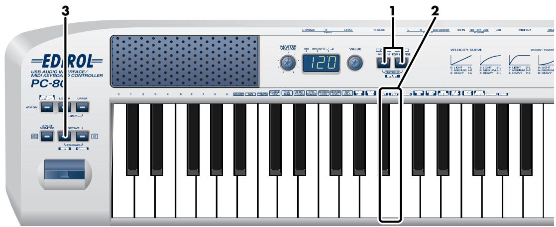 EDIROL PC-80 - Envoi d'un message poly mode on utility - 1