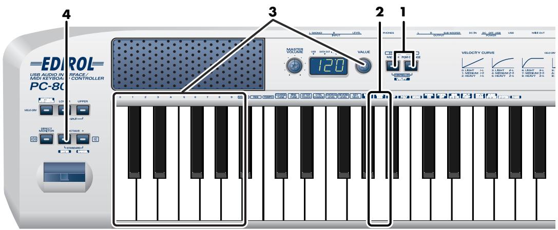 EDIROL PC-80 - Envoi d'un message bank select MSB utility - 1