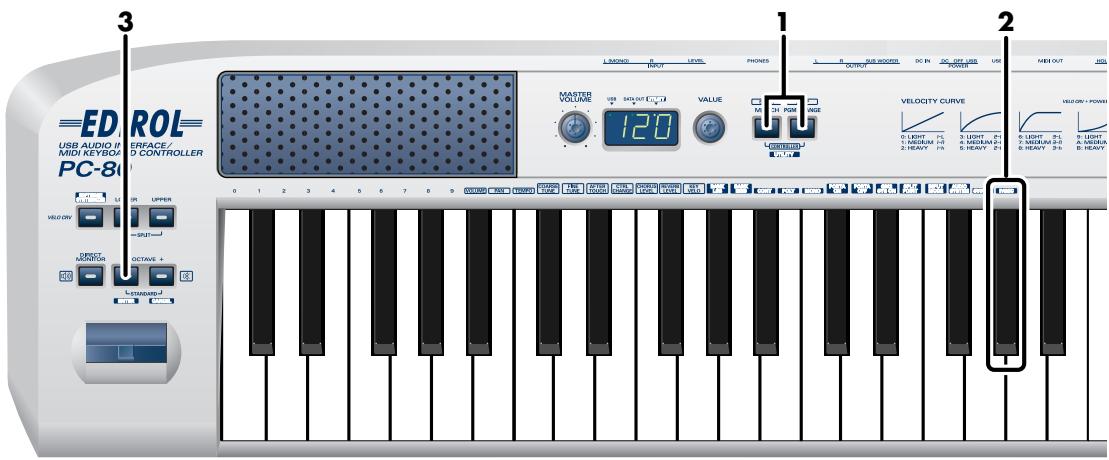 EDIROL PC-80 - Envoi d'un message reset utility - 1