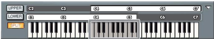 EDIROL PC-80 - Modification d'un point de split sur l'écran de l'ordinateur - 2