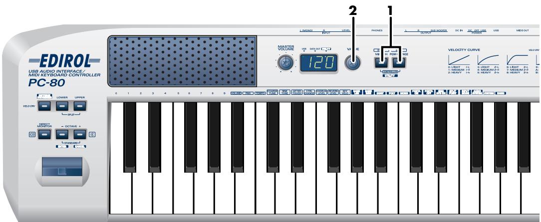 EDIROL PC-80 - Pour affecter un paramètre - 2