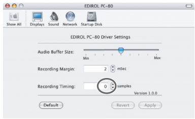 EDIROL PC-80 - Réglage de la référence temporelle (recording timing) - 1