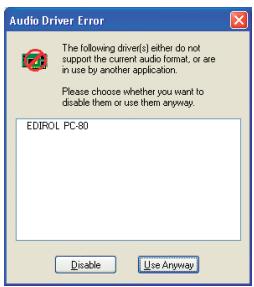 EDIROL PC-80 - Paramétrage « périphérique audio - 3