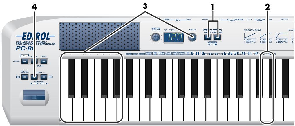 EDIROL PC-80 - SIGNAL d'horloge F8 On/Off - 1